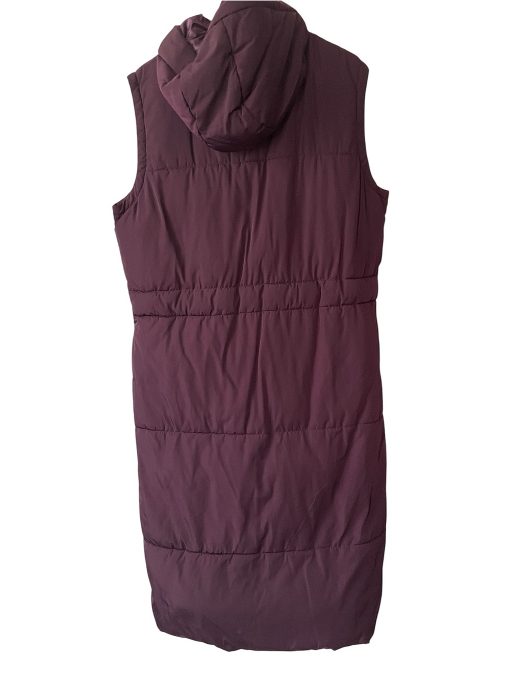 Calvin Klein Long Quilted Hooded Vest - Plum - Picture 3 of 3
